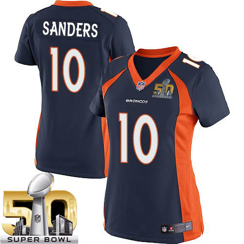 Women's Limited Emmanuel Sanders Super Bowl L Nike Jersey Navy Blue Alternate - #10 NFL Denver Broncos